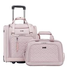  Luggage Carry On Luggage Underseat Luggage Suitcase Softside 16-Inch Pink