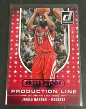 2014-15 BASKETBALL CARD DONRUSS PURPLE PRESS PROOF JAMES HARDEN / 199 FREE S&H 