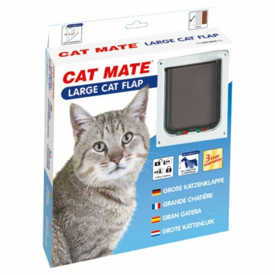 Pet Mate 4 Way Locking Large Cat Flap White - Small Dog 221W