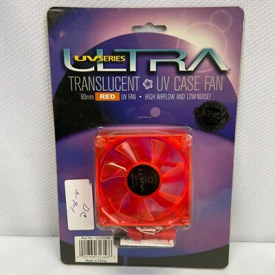 ULTRA UV Translucent Red 80mm Case Fan 12VDC ULT-31356 NEW - Image 1 of 4