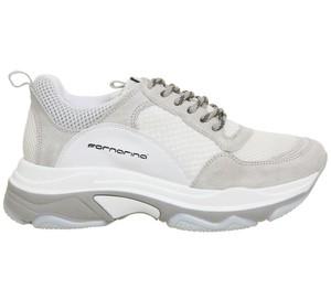 FORNARINA Sneaker donna beige suede tessuto | Quellogiusto Shop online