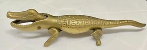 BEAUTIFUL VINTAGE SOLID BRONZE CROCODILE NUTCRACKER 7.5" ALLIGATOR -Excellent - Picture 1 of 6