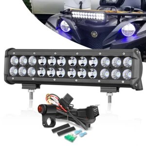 Kit de cableado niebla barra de luz LED de 12 pulgadas 72 W doble fila punto inundación motocicleta conducción - Imagen 1 de 18