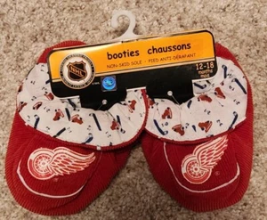 Botines para bebé de hockey vintage de la NHL Detroit Red Wings parte inferior sin deslizamiento 12-18 meses - Imagen 1 de 2