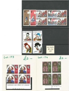 Gibraltar Mint Stamps - SG 1002/05 Set, Christmas 1967 Blocks with Labels & more - Picture 1 of 3