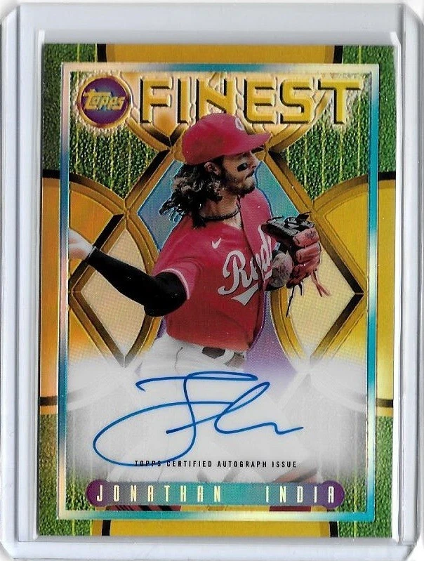 Jonathon India 2022 Topps Finest Flashbacks Auto Gold Refractor Auto /15 Reds