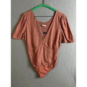 Abercrombie & Fitch Bodysuit Women's Large Smocked Polka Dot Short Sleeve NWT - Picture 1 of 6