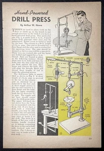 "Handbetriebene Bohrmaschine Presse" 1947 HowTo Build PLANS gebaut aus Rohrteilen - Bild 1 von 1