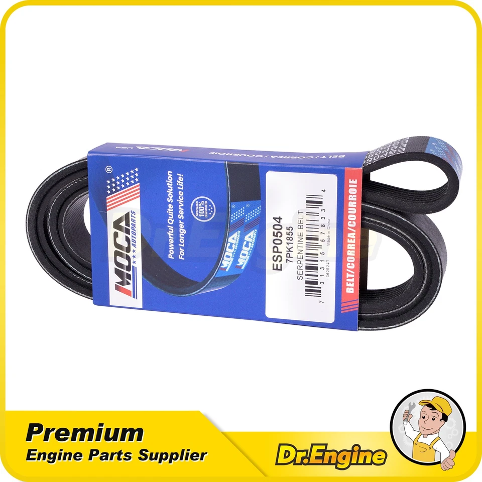 Serpentine Belt for BMW 135i 335i xDrive 335xi 335is 3.0L 7PK1855 - Image 1 of 4