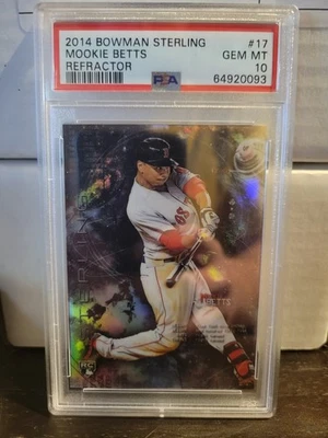 Bowman Sterling Mookie Betts 2014 refractor RC/199 PSA gema como nuevo 10 Foto 1 de 2