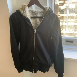 Barneys New York Women's Fur Lined Hoodie Jacket Warm Size S $595! - Picture 1 of 1
