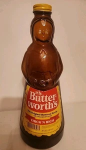 Vintage 1978 Mrs Butterworth's 36oz Brown Glass Syrup Bottle w/metal cap , 11" - Picture 1 of 10