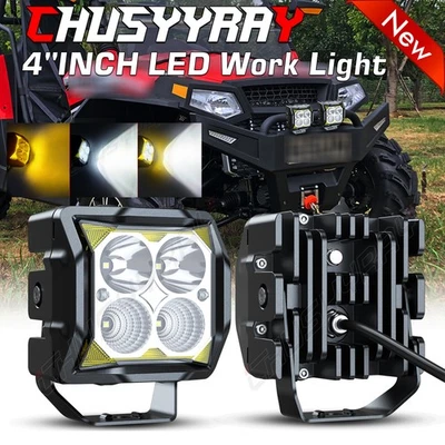 Par de luces LED de trabajo de conducción de 4 pulgadas 120 W vainas de punto antiniebla camión todoterreno SUV ATV Foto 1 de 4