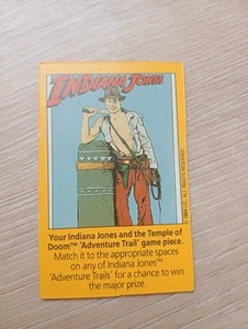 KELLOGG'S CARD: INDIANA JONES & THE TEMPLE OF DOOM ADVENTURE AUS Trail Game 1984 - Picture 1 of 2