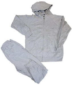 Zenana Hoodie & Jogger Set Grau Damen Medium 100% Baumwolle Taschen Zip Top NEU - Bild 1 von 14