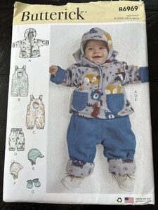Chaqueta para nieve infantil Butterick B6969 SIN CORTAR, monos, pantalones, sombreros patrón de costura - Imagen 1 de 3