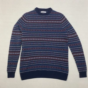 M&S Marks & Spencer Herren Lambswool Pullover Blau Fair Isle Strickpullover Medium - Bild 1 von 16
