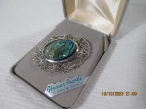 Anstecknadel/Brosche ~ filigrane Gletscherperle "Ein Juwel der Natur" ~ Neu in Box ~ - Bild 1 von 6