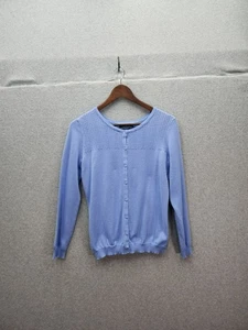 Cárdigan Karen Scott Mujer S Periwinkle Suéter Tejido Botón Delantero - Imagen 1 de 4