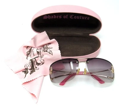 Juicy Couture Sunglasses w/ Case & Cleaning Cloth Gold Pink SO FREE/S - Image 1 of 4
