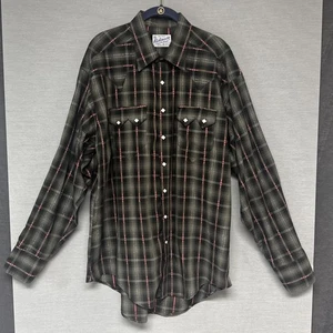 Tru-West Rockmount Ranch Wear Diamond Pearl Snap Western Shirt 2XLT Metallic - Bild 1 von 7