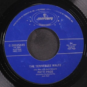 PATTI PAGE: the tennessee waltz / with my eyes wide open i'm dreaming MERCURY 7" - Picture 1 of 2