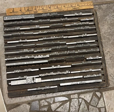Letterpress Metal Type In Wood Tray, Set,  Foundry - Image 1 of 4