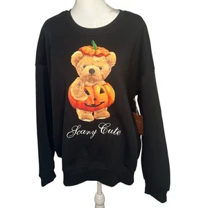 Since Forever XL schwarz Halloween Teddybär Kürbis gruselig süß Sweatshirt - Bild 1 von 5