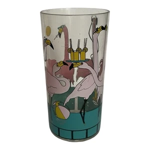 MCE Acrylic Drinking Cup Glasses Pink Flamingo 1980's Pool Glass - Picture 1 of 6