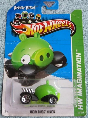 Hot Wheels 2012 #035/247 ANGRY BIRDS MINION green PREMIERE Long poor card R@T - Image 1 of 4
