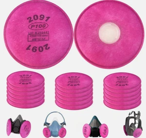 3 pack (6 Pieces) 2091 P100 Particulate Filters Respirator for6000 6200 6800 - Picture 1 of 8