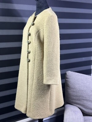 Abrigo Stevens Hockanum Tela Marita Vintage Años 50 Lana Boucle Mujer’s Raro Foto 1 de 4