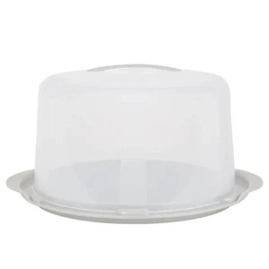 Large Round Plastic Cake Carrier Transporter Caddy Dome Storage Cupcake Deep - Picture 1 of 4