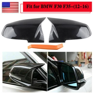 Carbon Fiber Rear Mirror Cover Caps For 2012~2018 BMW F20 F21 F22 F30 F32 F36 M3 - Foto 1 di 15