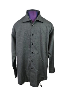 Tallia Navy & White Polka Dot Button Down Shirt Size 17.5 33/35 Men's D42 - Picture 1 of 9