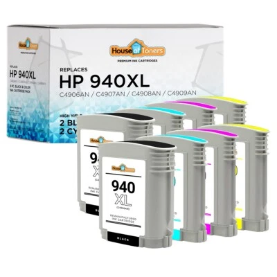 8PK Compatible With HP 940XL Black HP 940XL Cyan Magenta Yellow for HP Printer - Image 1 of 2
