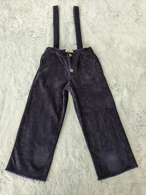 Zara Niños Colecciones Talla 6 Azul Marino Pana Niños Pantalones con Correas Mono Usado en Excelente Condición Foto 1 de 4