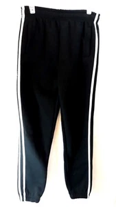DNLA Sport Girls Size Small  Black w/ White Stripes Drawstring Waist Sweatpants - Picture 1 of 7