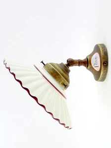Applique ottone,appliques liberty,lampada parete da interno,piatto ceramica an10 - Foto 1 di 4