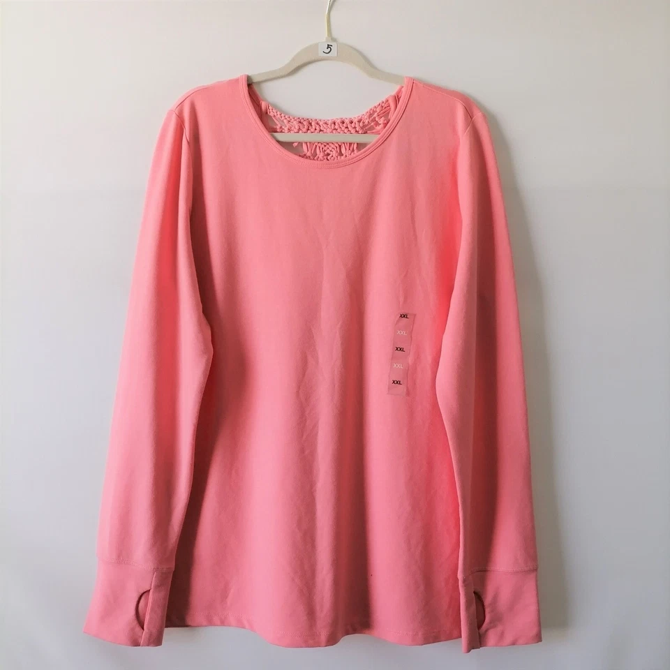 Camiseta Ideology Feminina Beijo de Pêssego Rosa Gola Redonda Crochê Costas Tamanho XXL - Imagem 1 de 4