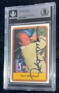 Tom Weiskopf "Golf HOF 23" 1981 Donruss Signed Rookie Card BAS Beckett Auto (RC) - Picture 1 of 2