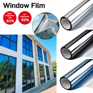 2024 Mirror Window Film Reflective Home Privacy Solar Tint Foil Glass Sticker UK - Picture 1 of 20