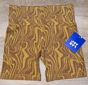 JOY LAB Women's Swirl Seamless Bike Shorts 4" Brown Swirl Size XS - Picture 1 of 2