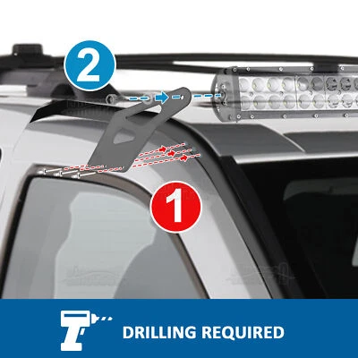 Soportes de barra de luz LED curvados para parabrisas de techo 52" para Jeep Grand Cherokee 99-10 Foto 1 de 3