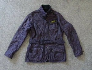 Womens Barbour International Quilt Purple Belted Quilted Jacket - UK 10 - Picture 1 of 6
