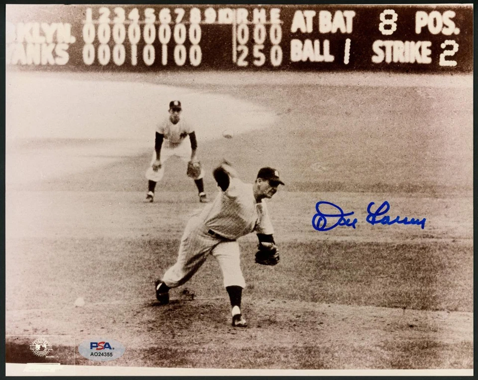 DON LARSEN signed 8x10 photo | Yankees WS Perfect Game autograph PSA/DNA cert! - Image 1 of 1
