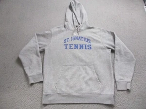 Nike Sweater Mens Medium Gray St Ignatius Tennis Center Swoosh Fleece Hoodie - Picture 1 of 14