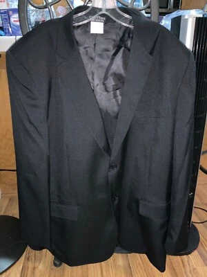 Haband Executive Division suit Jacket polyester 48L Lightly Worn black lined vtg - Image 1 of 4