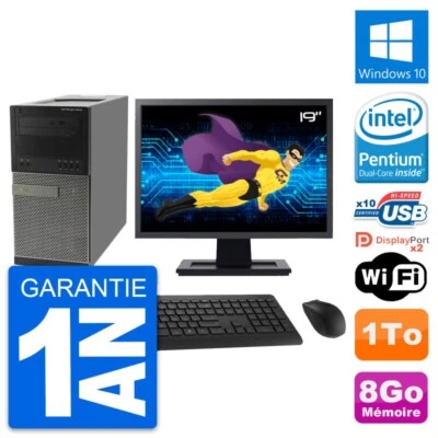 PC tour DELL 9010 Bildschirm 19 " Intel G630 RAM 8Go Festplatte 1To Windows 10 - Bild 1 von 4