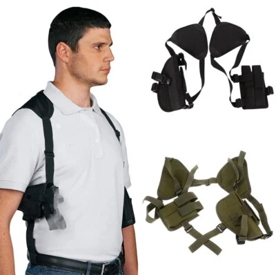 Tactical Underarm Shoulder Gun Pistol Holster Concealed Carry with Magazine Bag - Image 1 of 4
